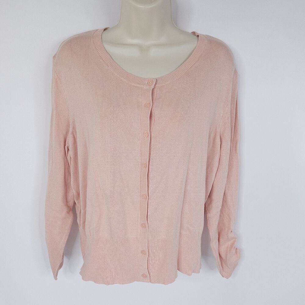 Cato Womens Cardigan XL Pink Button Front Stretch Knitted